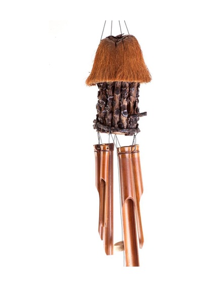 Kuş Yuvalı Bambu ve Hindistan Cevizinden Yapılma Rüzgar Çanı Rüzg Diğer