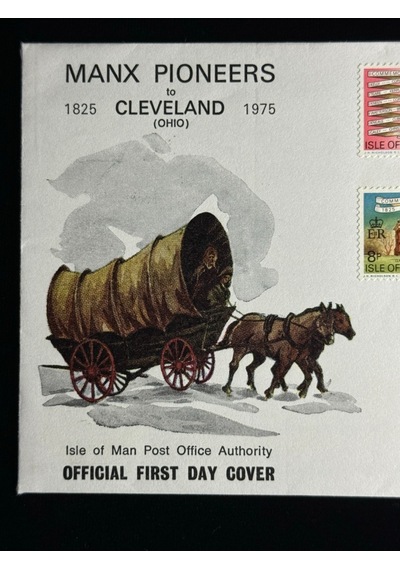 İsle Of Man Fdc 1975 Manx Pioneers To Cleveland Ohio İlk Gün Zarfı  Teşhir Ürün