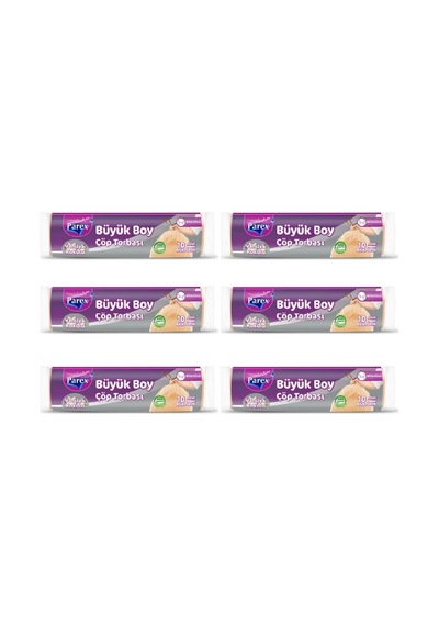 Çöp Torbası Büyük Boy Büzgülü Vanilya Kokulu 10'lu X 6 Adet