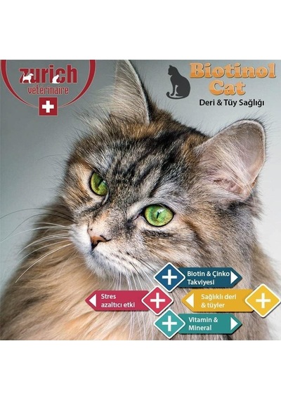 Zurich Kediler İçin Biotin Tüy Döküm Önleyici Tablet 75 Adet