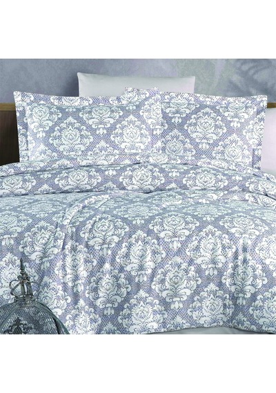 Maxstyle Saten Deluxe Zorya Çift Kişilik Nevresim Takımı Mavi