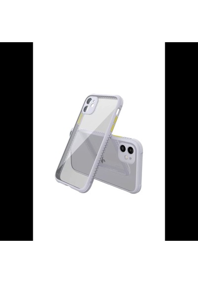 Apple İphone 12 Mini Kılıf Miami Şeffaf Silikon - Lila