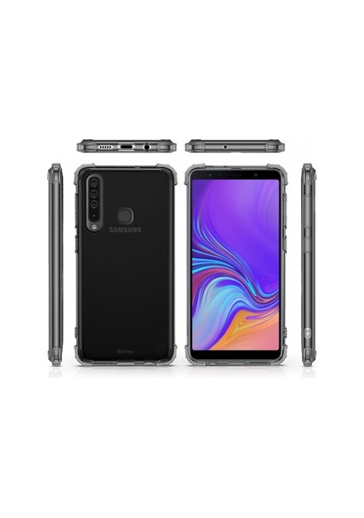 Blogy Galaxy A9 2018 İle Uyumlu Crystal Fit Kılıf Smoke Black