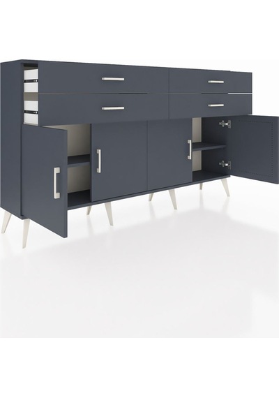 Arges Konsol 2 Raflı 4 Çekmeceli 8 Kapaklı 176x30x99 Antrasit-ant Antrasit-antrasit Arges Konsol 2 Raflı 4 Çekmeceli 8 Kapaklı 176x30x99 Antrasit-ant Antrasit-antrasit