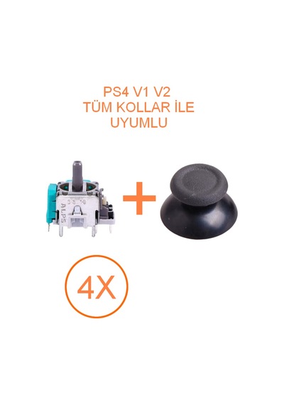 4 Adet Ps4 Analog Motoru + Topuz Başlık Set