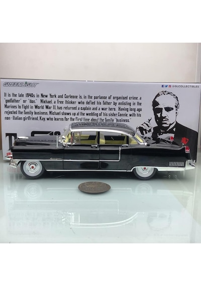 1955 Cadillac Fleetwood The Godfather Black 1 18 Greenlight