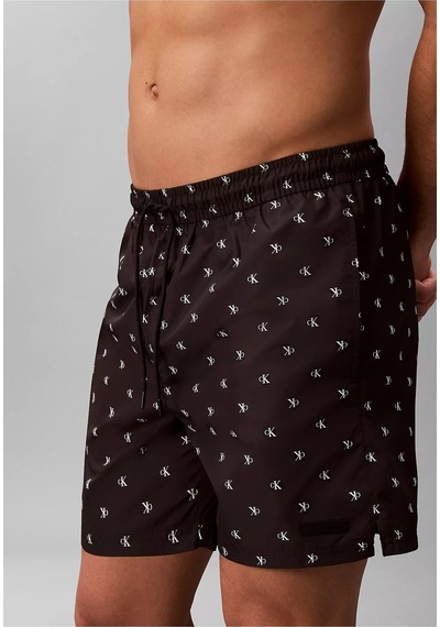 Calvin Klein Erkek Elastik Bel Bantlı Hızlı Kuruyan Kumaş Siyah Deniz Şortu Lv00n61027-pcs-13401 Siyah
