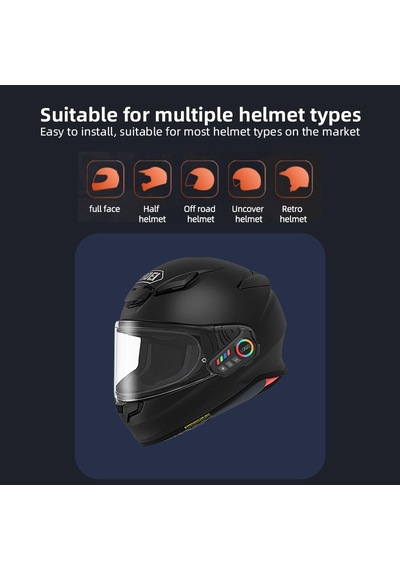 Çeşithane K06 Motosiklet Kask Kulaklığı Su Geçirmez Bluetooth 5.4, 40 Saat Çalma Süresi, Led Işıkl