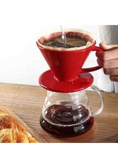Epinox FSK-2 Seramik Kahve Demleme Dripper Kırmızı