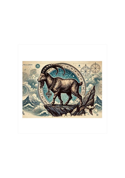 Oğlak Burcu Ve Astroloji Art Mdf Tablo