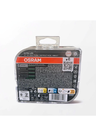 Osram Ultra Life H7 Ampul Pleksi Özel Ambalaj 2 Adet