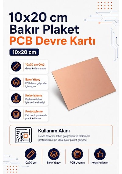 10x20 Cm Bakır Plaket - Pcb Devre Kartı