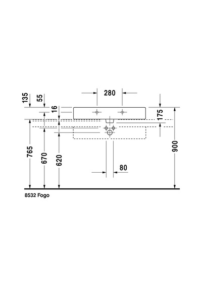 Duravit Vero Lavabo Taslanmıs 800 x 470 MM 3 Delıklı 0454800025