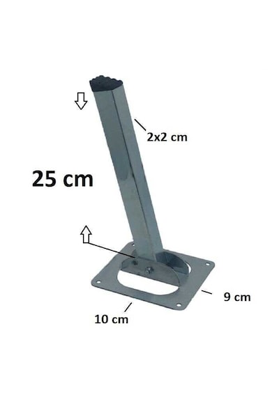 4 Adet Katlanır Metal Sofra Ayağı-katlanır Ayak 25 Cm Krom
