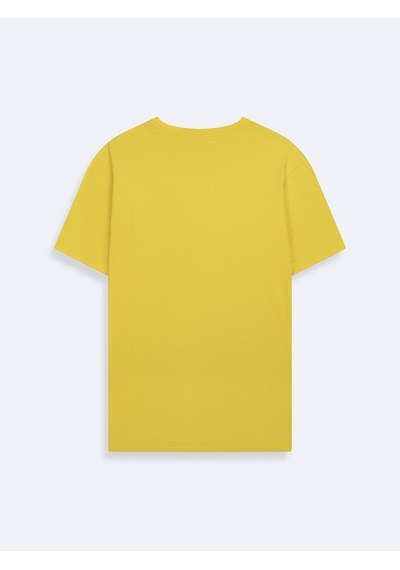 LTB Vintage Efektli Relaxed Fit Sarı T-shırt Çok Renkli