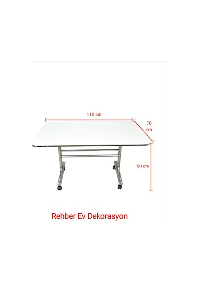 Pratik 70X110 Tekerlekli Orta Sehpa Krom Nikel Kaplamalı Metal (494118493)