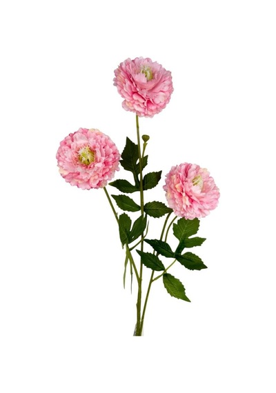 Yapay Çiçek Kasımpatı Pembe Uzun Dal 3 Çiçekli 77cm