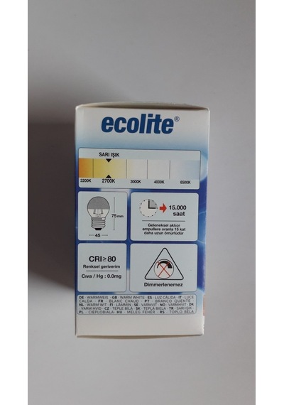 Ecolite Crow Sılver 4W E27 Aynalı Led Top Ampul
