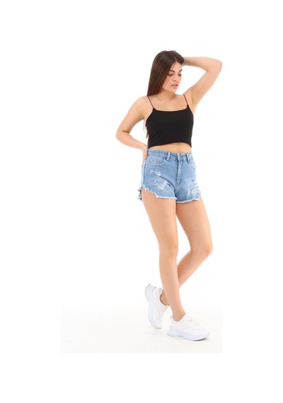 Cedy Denim Kadın Yüksek Bel Yırtlıklı Ve Yıpratmalı Paçası Püsküllü Kot Şort Mini Jean Şort C603 Mavi Cedy Denim Kadın Yüksek Bel Yırtlıklı Ve Yıpratmalı Paçası Püsküllü Kot Şort Mini Jean Şort C603 Mavi