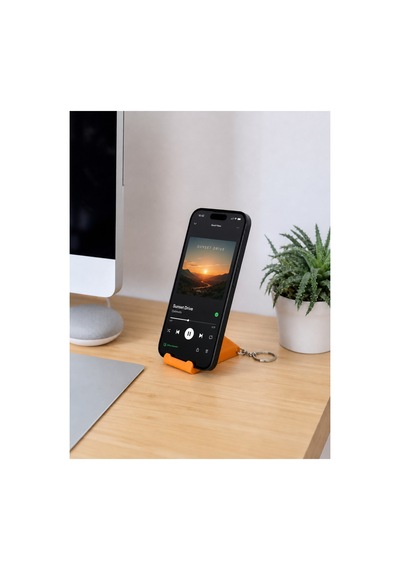 Tarzını Seç 3 Ü 1 Arada Mini Telefon Tutucu Anahtarlık Charm 2'li Set Turuncu 3,5 7 1 Cm