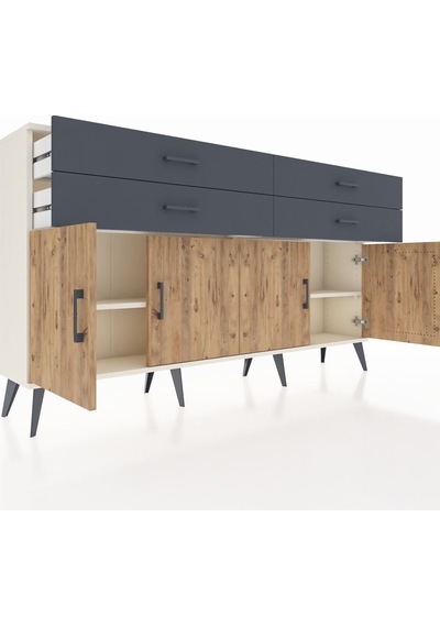 Arges Konsol 2 Raflı 4 Çekmeceli 8 Kapaklı 176x30x99 Aytaşı-çam/a Aytaşı-çam/antrasit Arges Konsol 2 Raflı 4 Çekmeceli 8 Kapaklı 176x30x99 Aytaşı-çam/a Aytaşı-çam/antrasit