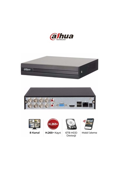 Xvr1b08ı-t 8 Kanal Dvr Kayıt Cihazı H.265+ Wizsense Güvenlik Kamera Sistemi