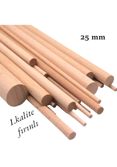 Ahşap Kavele Çıta Çubuk Kavela Kayın 1. Kalite 50 Cm 25 Mm 4 Adet