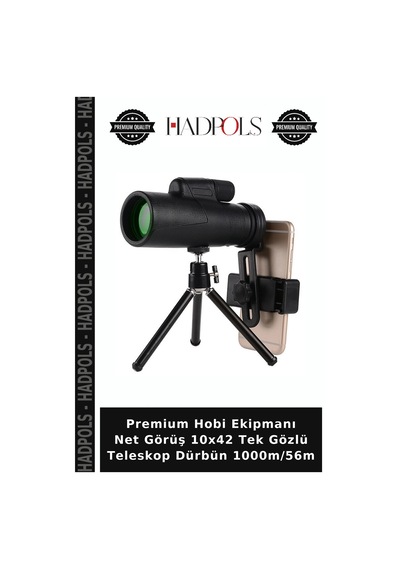 Premium Hobi Ekipmanı Net Görüş 10x42 Tek Gözlü Teleskop Dürbün 1000m/56m
