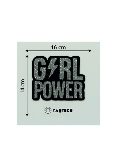 Taşlı Ütülenebilen Veya Sticker Olarak Kullanılabilen 'girl Power' Yazı Modeli