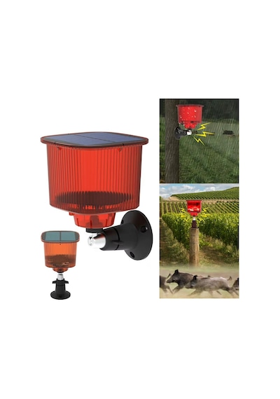 Ayt Powermaster Pm-26955 Mikrofonlu Sesli Hayvan Kovucu Alarm Cihazı Solar Güneş Enerjili Panelli Vahşi Hayvan Kovacağı