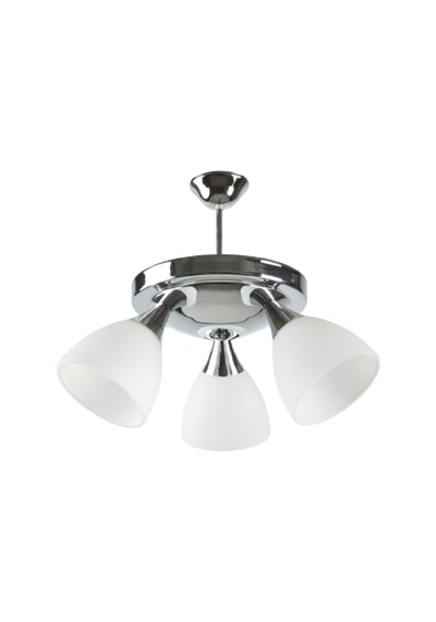 Mylights Krom Modern Spor Üçlü Opal Camlı Avize
