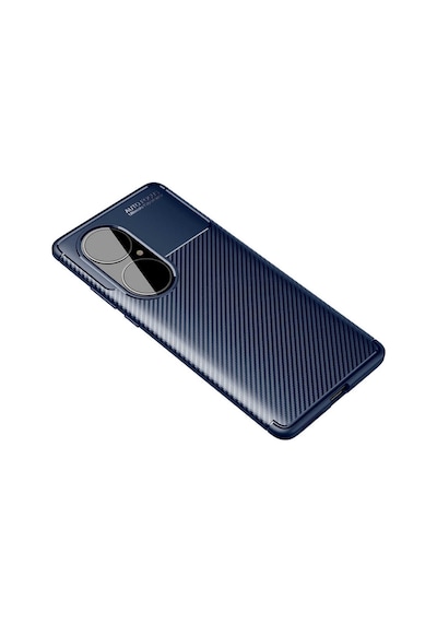 Huawei P50 Pro Kılıf Karbon Görünümlü Silikon Kamera Korumalı Üstün Koruma Pazarplus Siyah