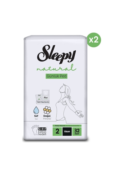 Sleepy Natural Ultra Hassas Günlük Ped Uzun 64 Adet