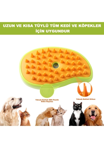 Robeve Şarjlı Buharlı Evcil Hayvan Fırçası, Silikon Yumuşak, Kedi Ve Köpek İçin Kedi Bakım Fırçası