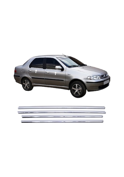 Fiat Albea Krom Cam Çıtası 4 Kapı P.çelik 2002-2012 Arası