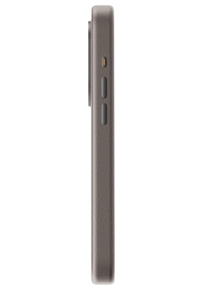 Apple Uyumlu iPhone 15 Pro Max Kılıf Lyden Serisi Deri Kaplama Magsafe Özellikli Magclick Kapak Grey