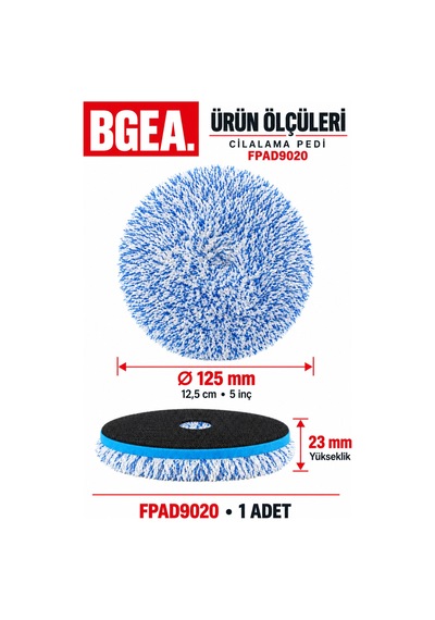 Bgea Mikrofiber Cilalama Pedi 5 İnç 125 Mm