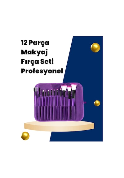 Profesyonel Makyaj Uygulamalarına Özel 12 Parça Kompakt Ve Hafif Makyaj Fırça Seti 98105120