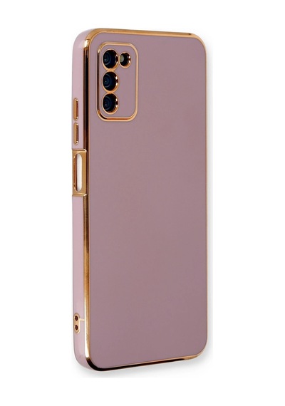 Gld-spt- Newface Samsung Uyumlu Galaxy A03s Kılıf Volet Silikon - Mor