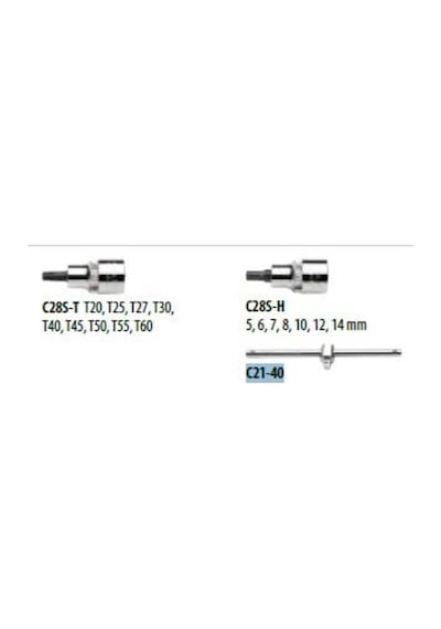 Ceta Form C28s-17pth 17 Parça 1/2” Torx Ve Allen Uçlu Lokma Takım