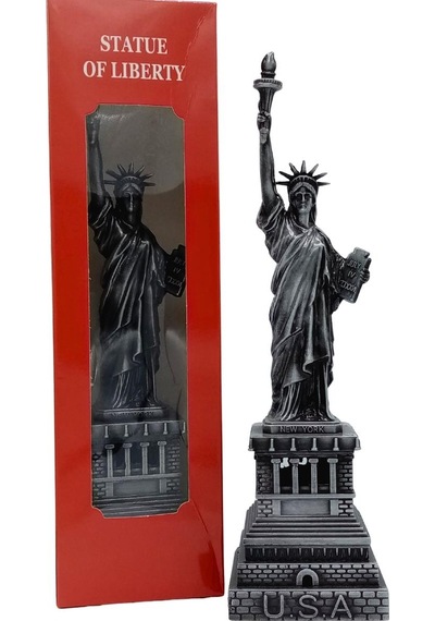 Metal Özgürlük Heykeli Gümüş Vintage Dekor Usa 25cm