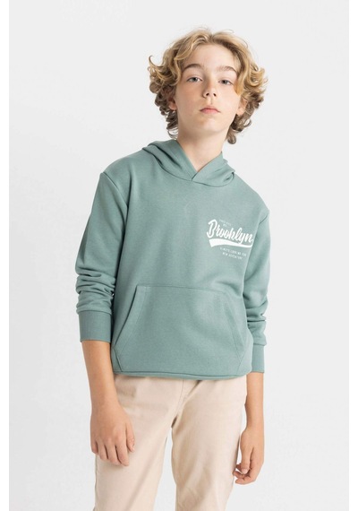 Defacto Erkek Çocuk Yeşil Yazı Baskılı Cepli Kapüşonlu Okul Sweatshirt C7558A824AUGN757 Defacto Erkek Çocuk Yeşil Yazı Baskılı Cepli Kapüşonlu Okul Sweatshirt C7558A824AUGN757