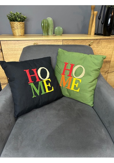 Home Punch İşlemeli Kırlent Kılıfı Tekli 40 40