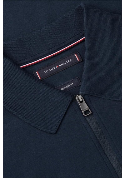 Tommy Hilfiger Interlock Zıp Reg Polo Erkek Mavi Polo - Mw0mw42758