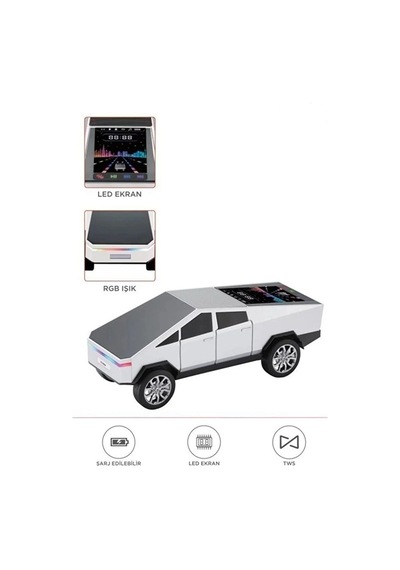 Just Cheap Store D68 Cyber Model Araba Tasarımlı Bluetooth Hoparlör 15w Güçlü Ses Rgb Led /tws/usb Beyaz