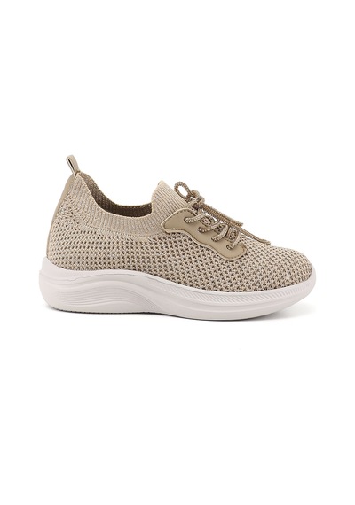Diğer Kadın Triko Bağcıklı Memory Foam Tabanlıklı Comfort Sneaker Dyza83935168 Nude