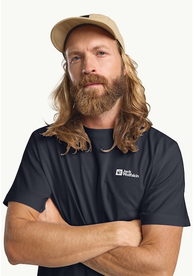 Jack Wolfskin Essential Erkek Tişört Dumanlı Mavi Nb Çok Renkli