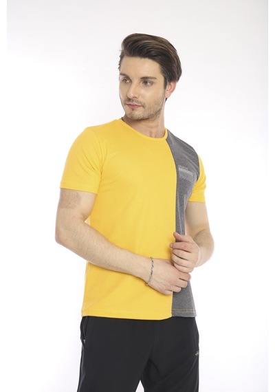Escetic Erkek Spor, Abd Pike Interlok 1. Kalite Kumaş Sarı Slimfit Bisikl