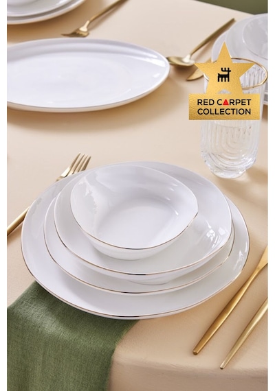 Karaca  Red Carpet Collection Stream Bone Yakamoz 59 Parça 12 Kişilik Yemek Takımı Gold
