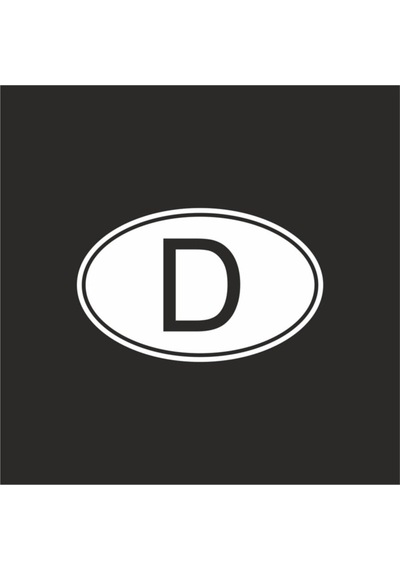 D Deutschland Almanya Oval Oto Sticker 2 Adet Beyaz